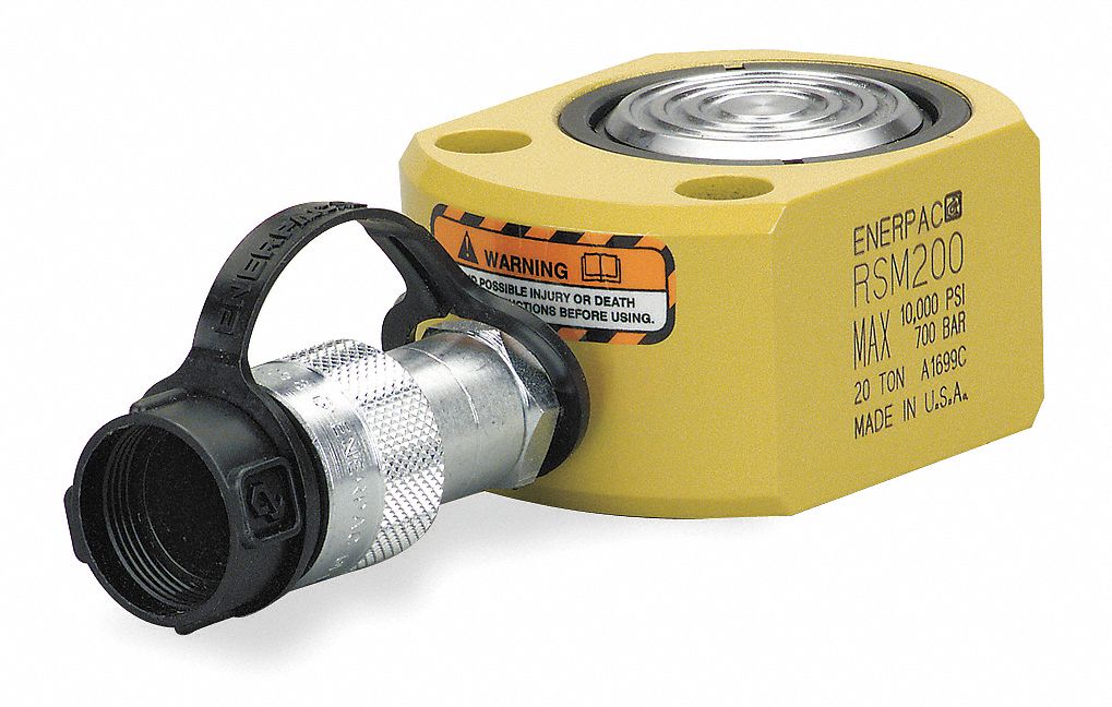 ENERPAC Hydraulic Ram, Low Profile, Body Material Steel, 20 ton, Stroke