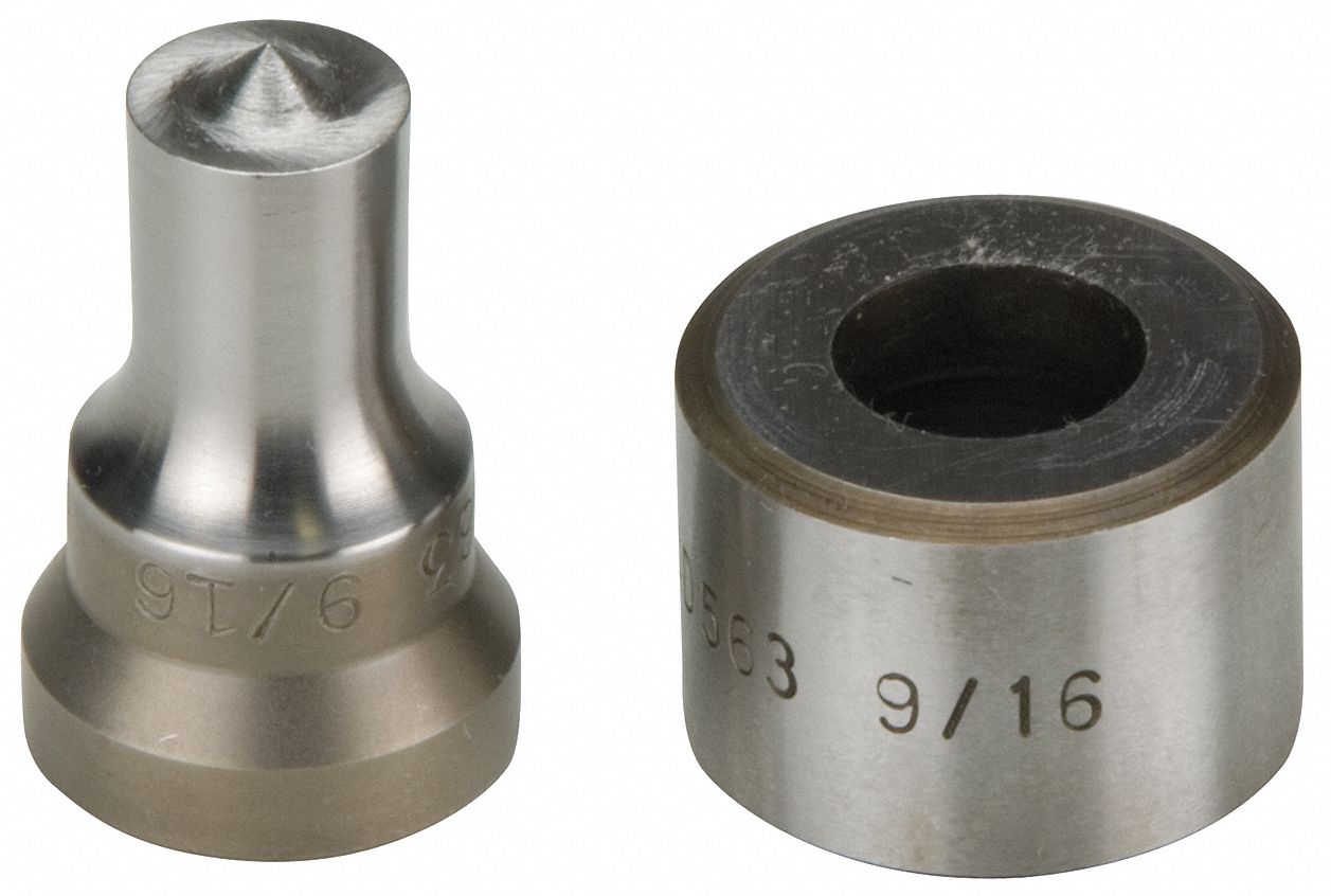Punch and Die Set: 1/2 in Bolt Size (In.), 0.5 Cold Rolled C-1018, 0.5 in Boilerplate