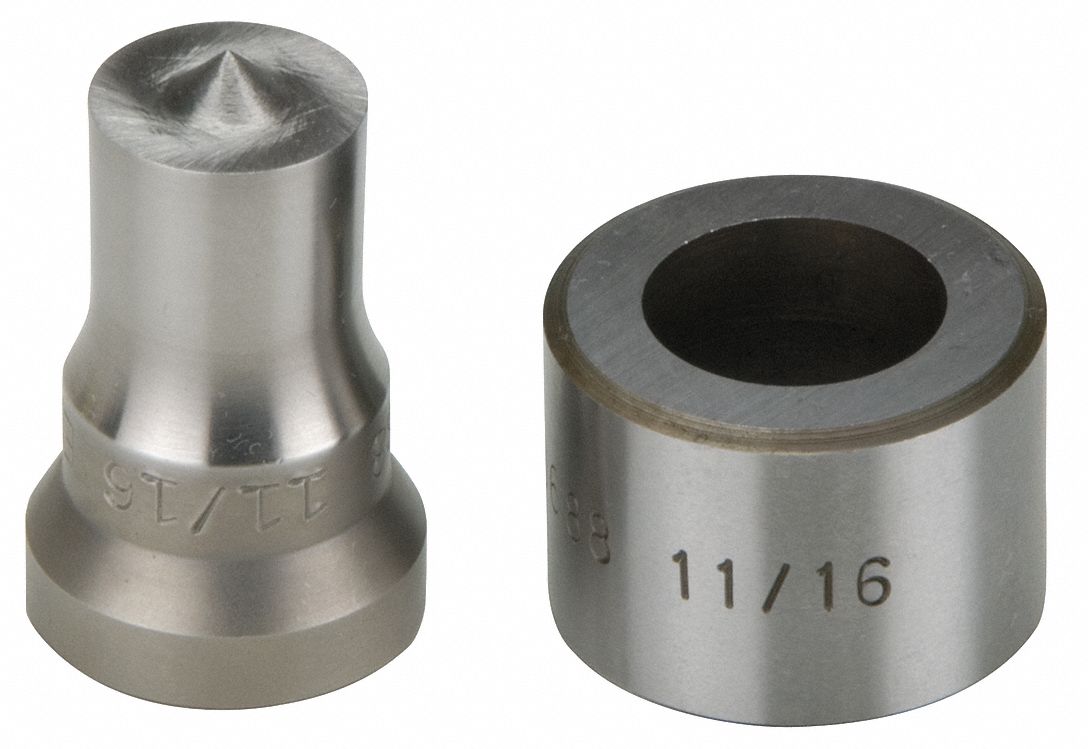 Punch and Die Set: 5/8 in Bolt Size (In.), 0.5 Cold Rolled C-1018, 0.5 in Boilerplate