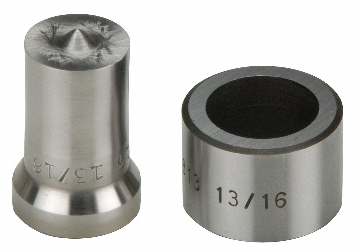 Punch and Die Set: 3/4 in Bolt Size (In.), 0.5 Cold Rolled C-1018, 0.5 in Boilerplate
