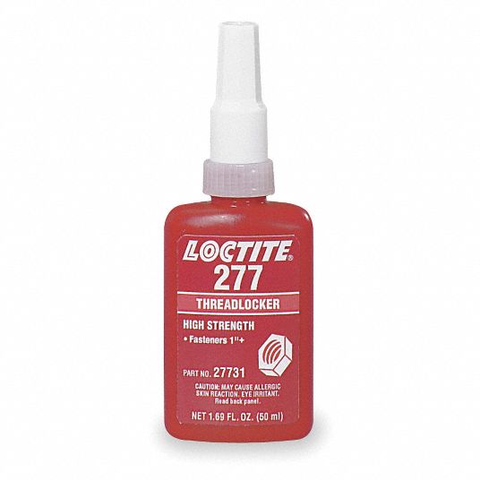LOCTITE 277 Series HighStrength Threadlocker, Red Liquid, 50 mL Bottle