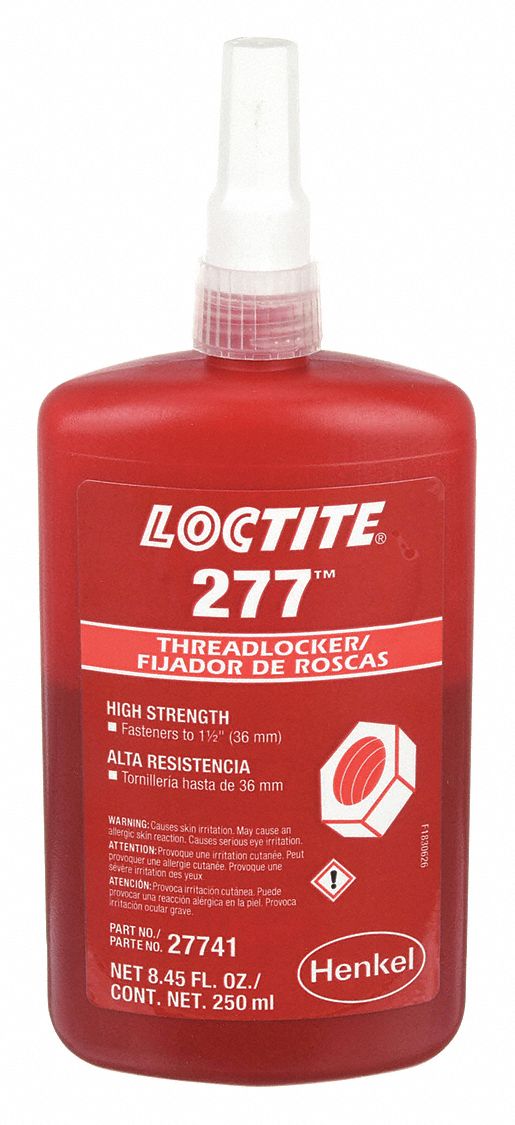 LOCTITE, 277, Red, HighStrength Threadlocker 3KE5088449 Grainger