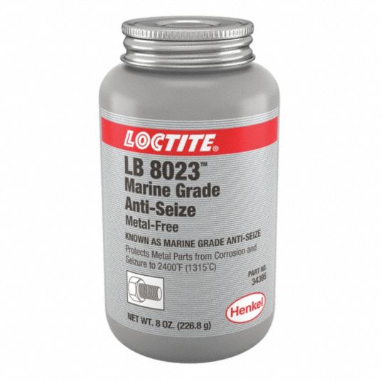 Marine Grade Anti-Seize: 8 oz Container Size, Brush-Top Can, Non-Metallic,  No Additives, LB 8023