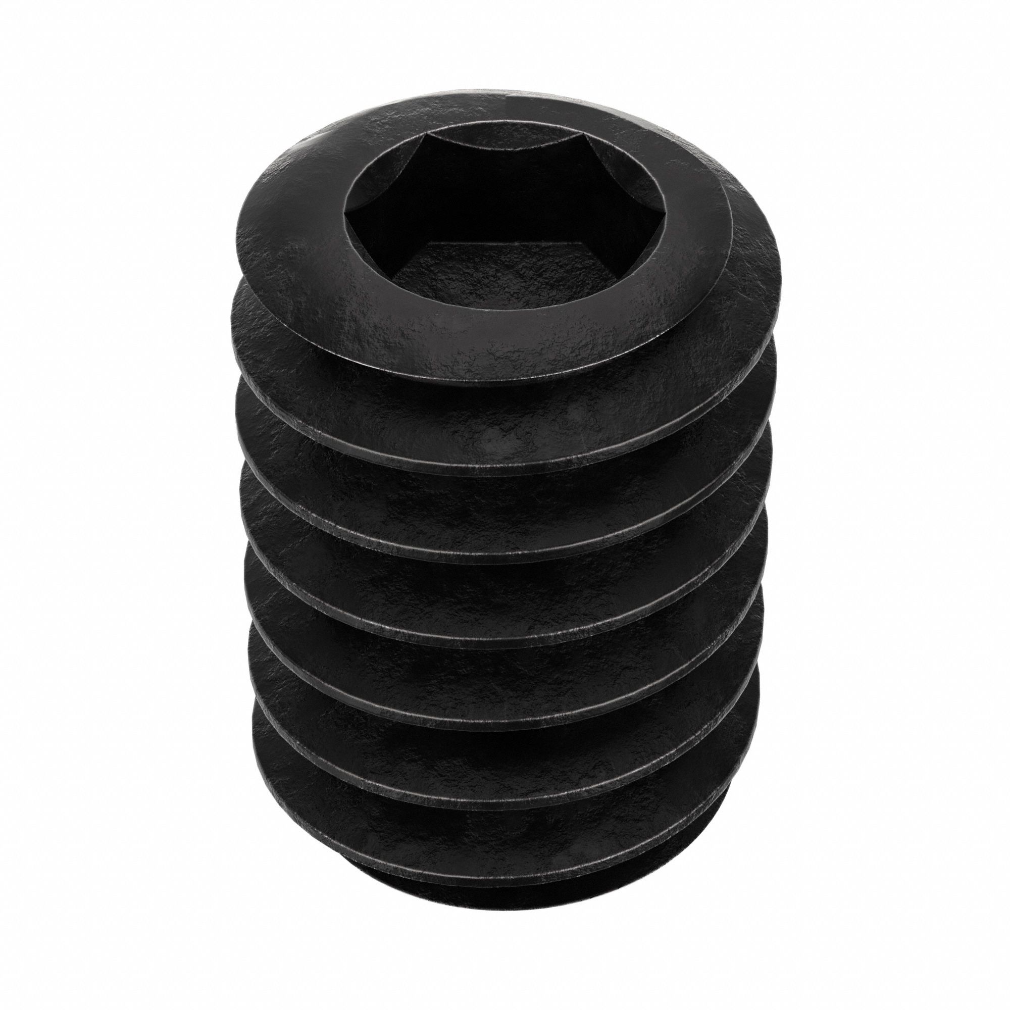 Socket Set Screw: 1/4"-20 Thread Size, 3/8 in Overall Lg, Cup pt, Alloy Steel, Black Oxide, 100 PK