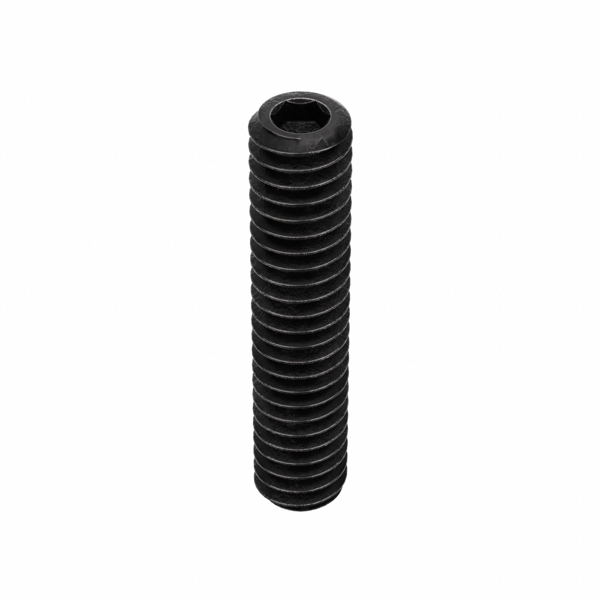 Socket Set Screw: 1/4"-20 Thread Size, 1 1/4 in Overall Lg, Cup pt, Alloy Steel, Black Oxide, 100 PK