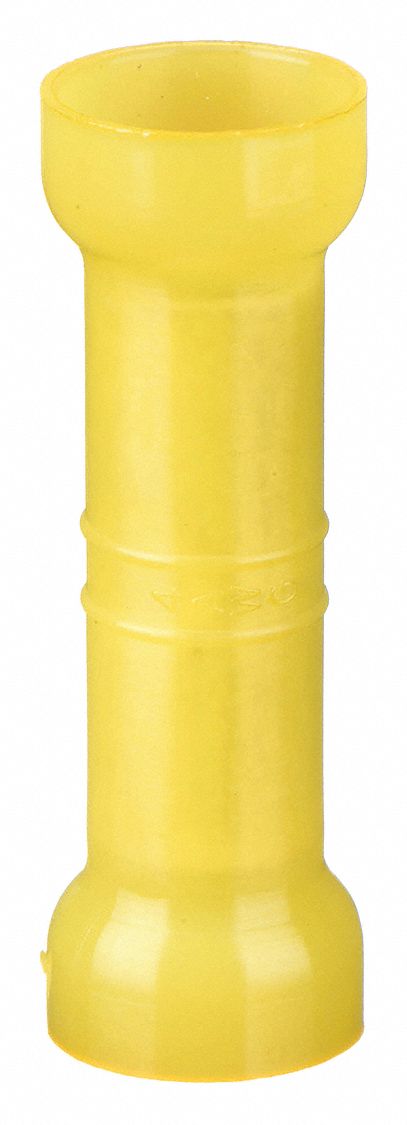 Butt Splice Connector: Yellow, Nylon, For Wire Size 4 AWG – 4 AWG, 600 V, Pack Qty 15