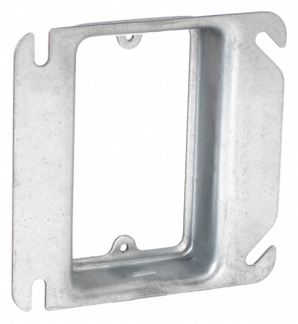 PLASTER RING, 1 IN RAISED H, STEEL, 1 IN OVERALL L, 4 IN OVERALL W, 1 IN OVERALL DP