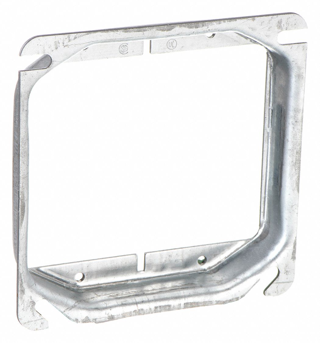 PLASTER RING, ¾ IN RAISED H, STEEL, ¾ IN OVERALL L, 4 IN OVERALL W