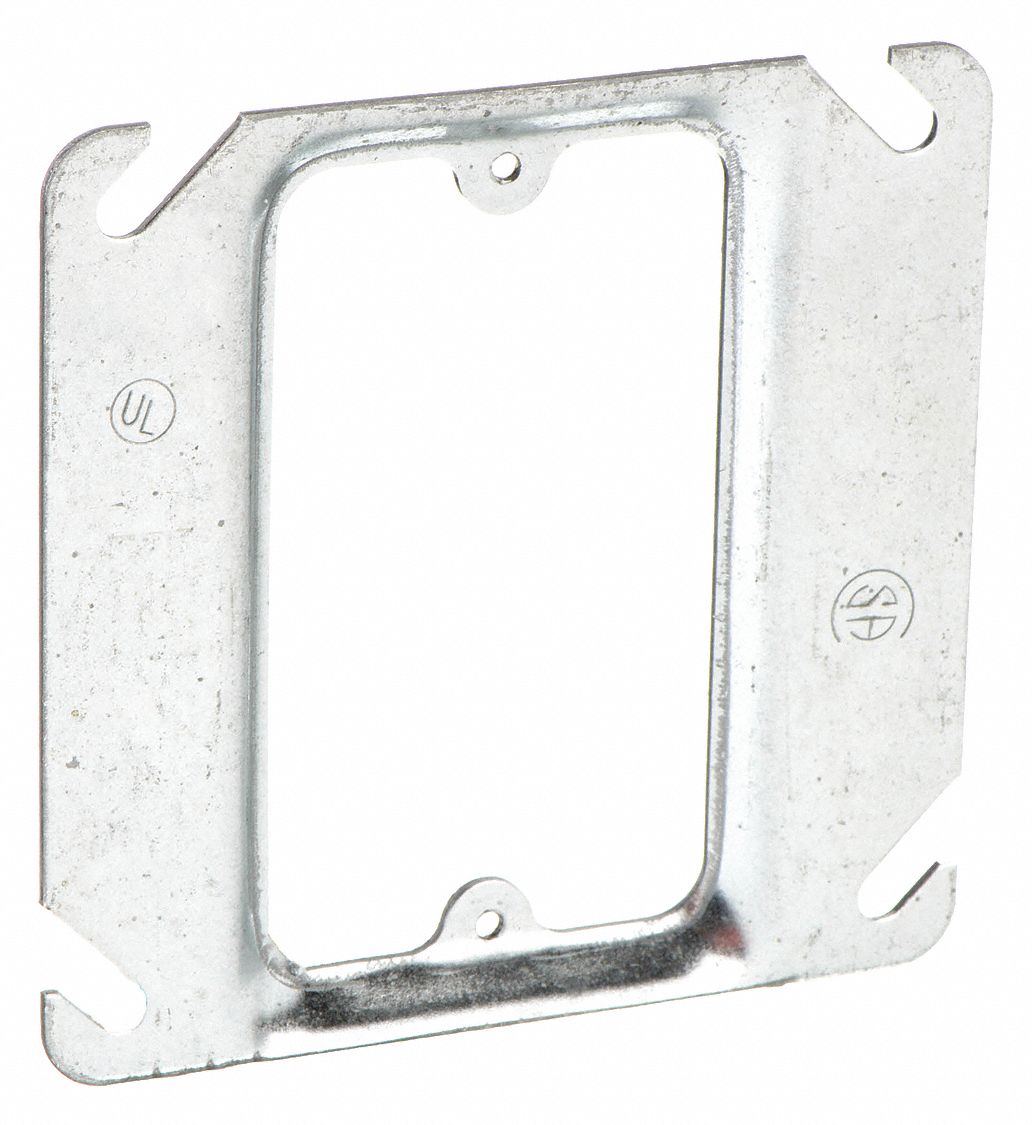 PLASTER RING, ¼ IN RAISED H, STEEL, 0.25 IN OVERALL L, 4 IN OVERALL W