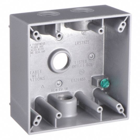 BELL, 2 Gangs, 1/2 in Hub Size, Weatherproof Electrical Box - 3KF88 ...