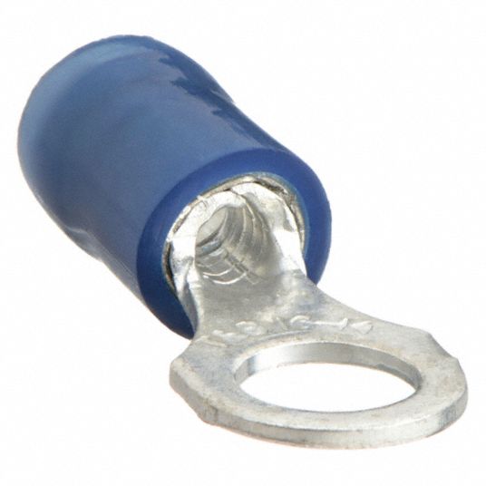 BM 00201,Insulated Ring Lug,1.5-2.5mm2/16-14 AWG,M2.5/#3 Stud, Blue,100  Pc's PKT