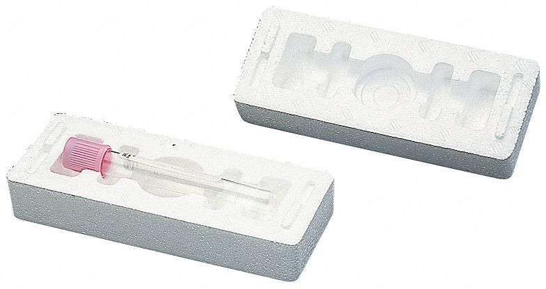 ThermoSafe Lab Tube Mailer, Holds (1) 10.25 to 16mm Dia x 3 in to 4 in L Tube, 4-1/3x5/8 in Inside LxWxH - 357