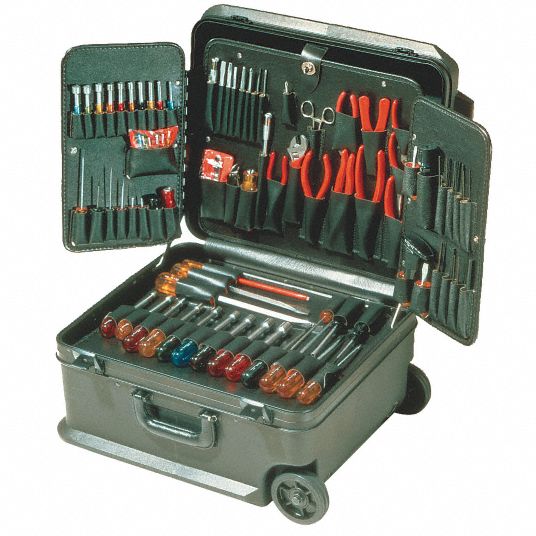 XCELITE Electronics Tool Kit: 86 Total Pcs, Rolling Tool Case, 30 or more  Pieces Range