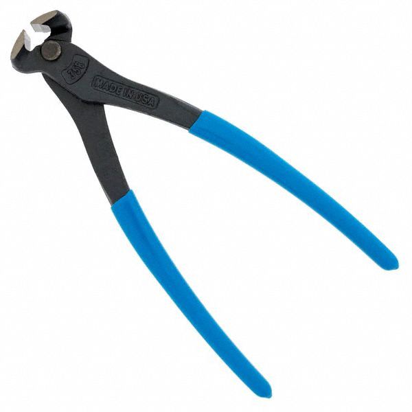End Cutting Nippers: 8 1/4 in Overall Lg, For 0.09 in Max Wire Thick, 1 3/4 in Jaw Wd