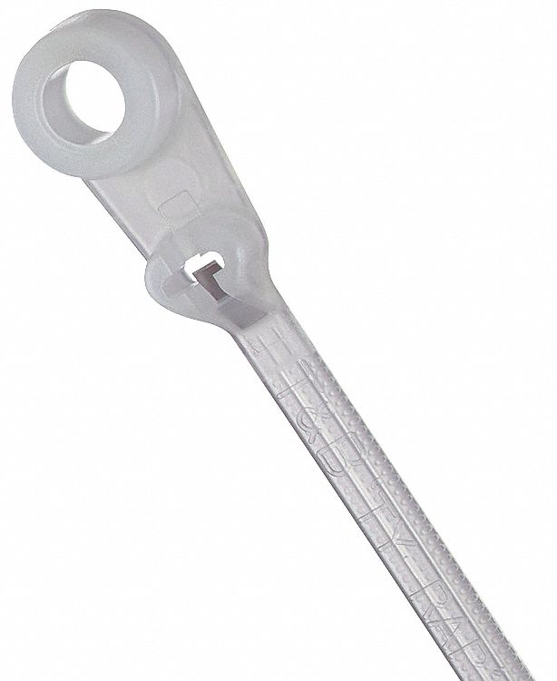 CABLE TIE, 6 IN L, 1 1/8 IN MAX BUNDLE, 0.14 IN W, NATURAL, 100 PK