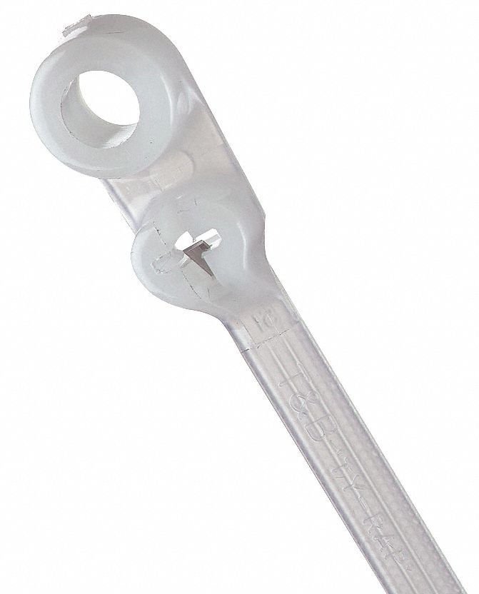 CABLE TIE, 8 IN L, 1¾ IN MAX BUNDLE, 0.19 IN W, NATURAL, 100 PK