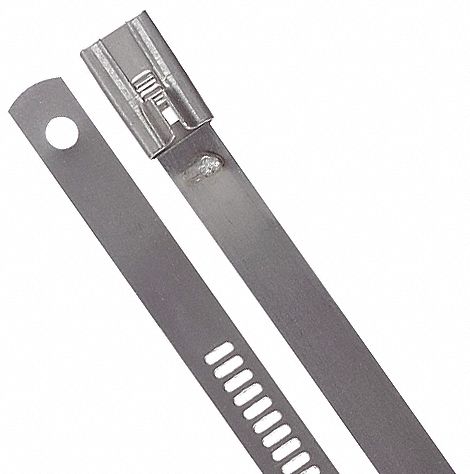 CABLE TIE, 24 IN NOMINAL L, 7½ IN NOMINAL MAX. BUNDLE DIAMETER, 0.28 IN W, SILVER, 100 PK