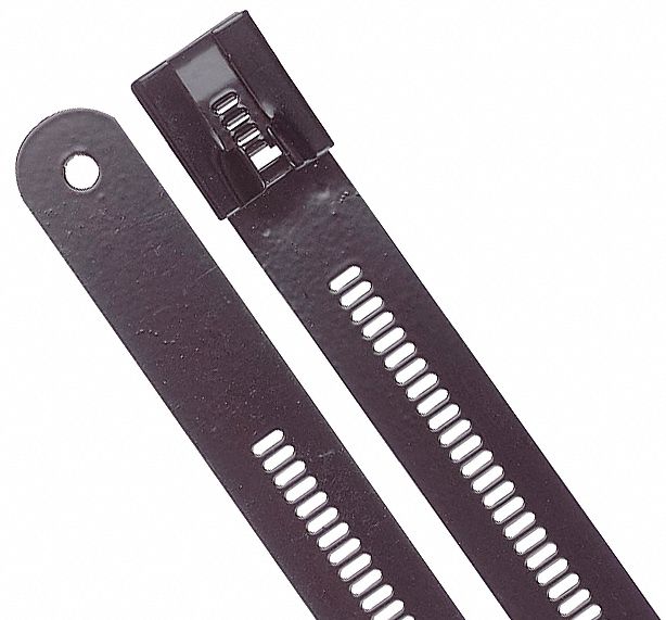 CABLE TIE, 6 IN NOMINAL L, 2 IN NOMINAL MAX. BUNDLE DIAMETER, 0.28 IN W, BLACK, 100 PK