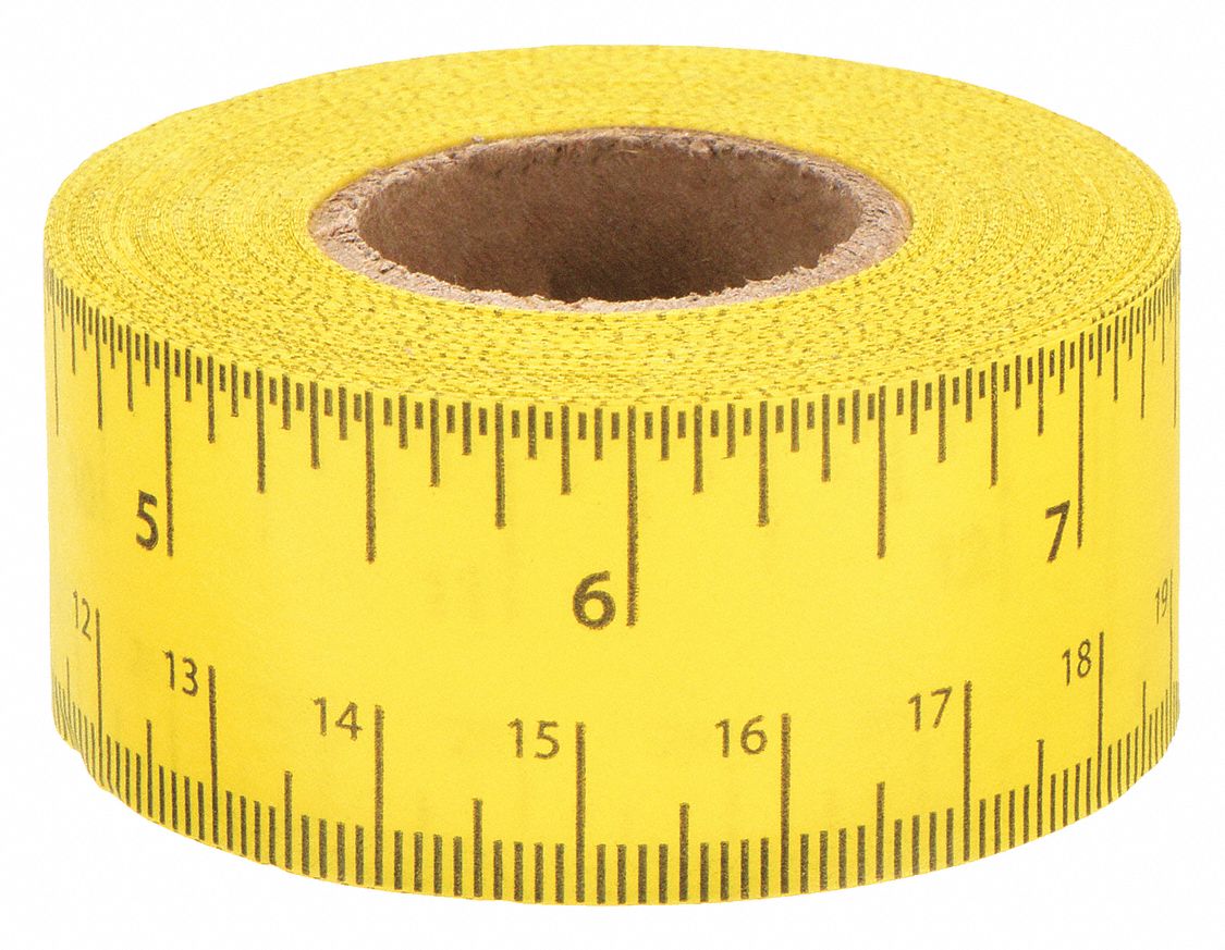 Adhesive Tape Measure 400cm Metric Left to Right Read Steel Sticky Ruler, Yellow | Harfington