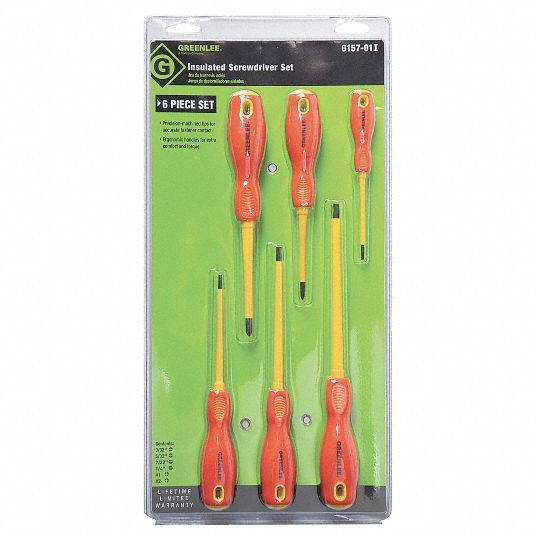 GREENLEE Insulated Screwdriver Set, Number of Pieces 6 3KHZ8015701I