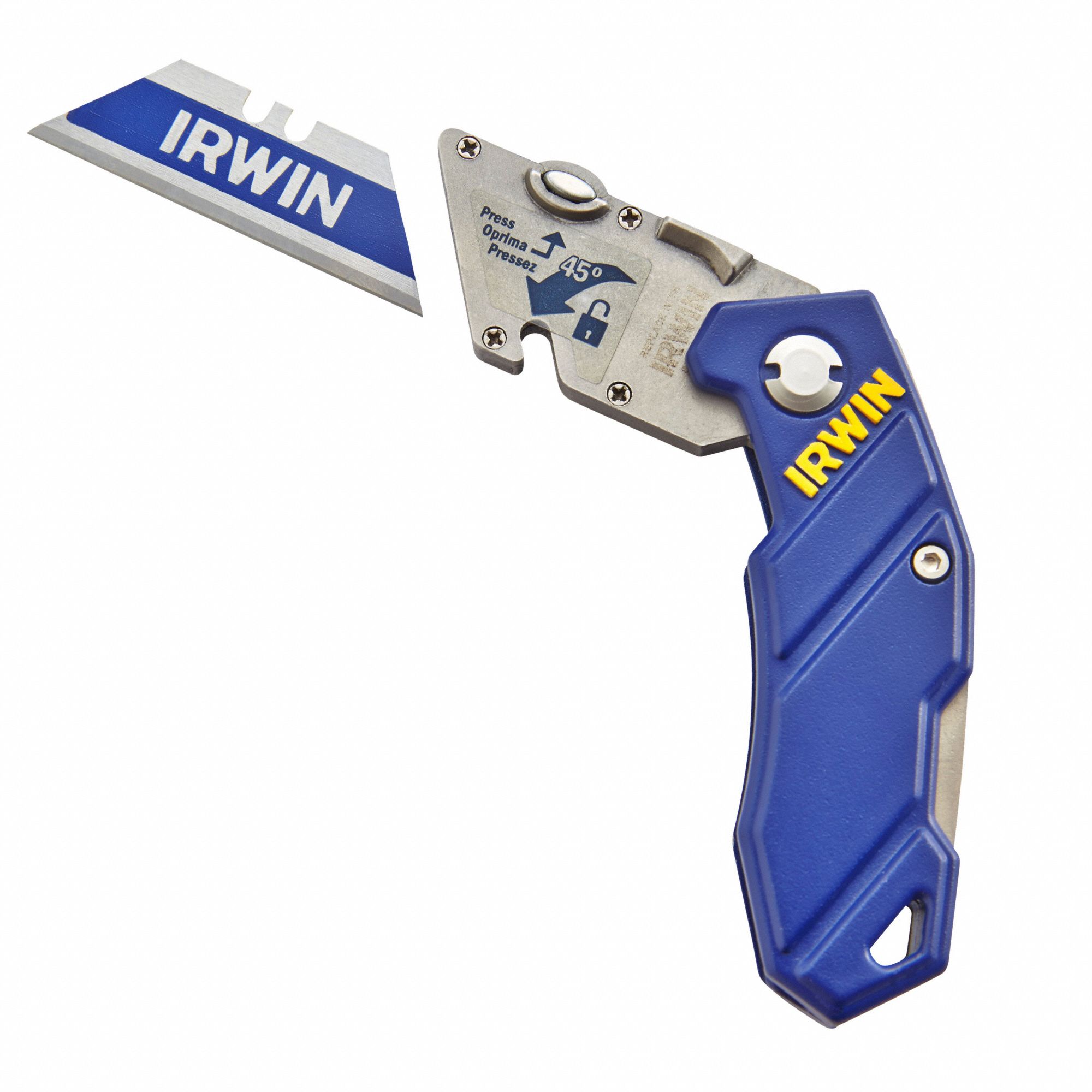 IRWIN Folding Utility Knife 4 in/5 3/4 in, BiMetal, Metal, 1 Blades