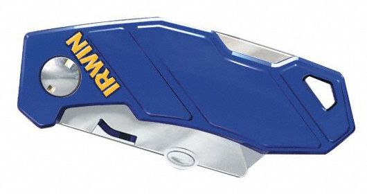 Folding Utility Knife: 4 in/5 3/4 in, Bi-Metal, Metal, 1 Blades Included, Includes Pocket Clip