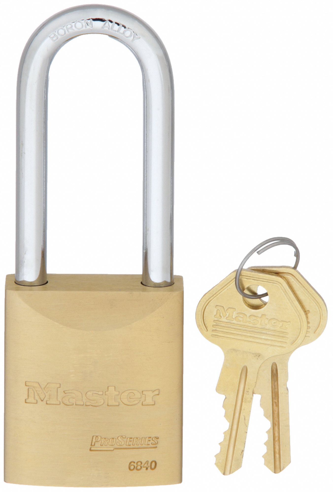 KEYED PADLOCK, 2 7/16 IN VERTICAL SHACKLE CLEARANCE, 29/32 IN HORIZONTAL SHACKLE CLEARANCE, 10G145 KEY, GOLD
