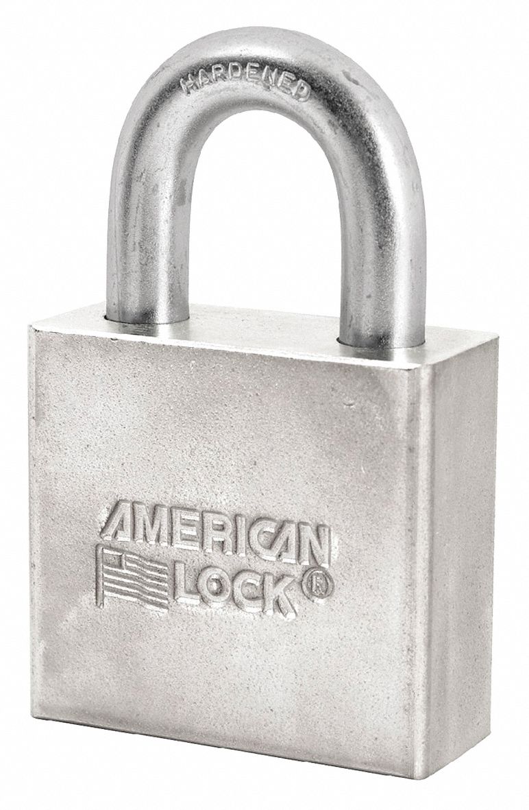 Candado con llave AMERICAN LOCK A50, 3/4 pulgadas, rectángulo, plateado PK 5-