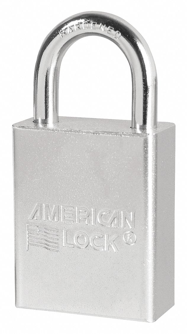 AMERICAN LOCK A5100 Keyed Padlock, 3/4 in,Rectangle,Silver 3KJT2