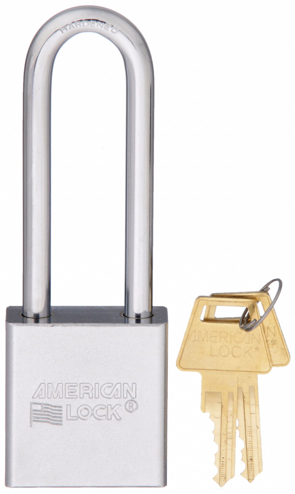 KEYED PADLOCK, 3 IN VERTICAL SHACKLE CLEARANCE, 3/4 IN HORIZONTAL SHACKLE CLEARANCE, 5/16 IN SHACKLE DIAMETER, SILVER