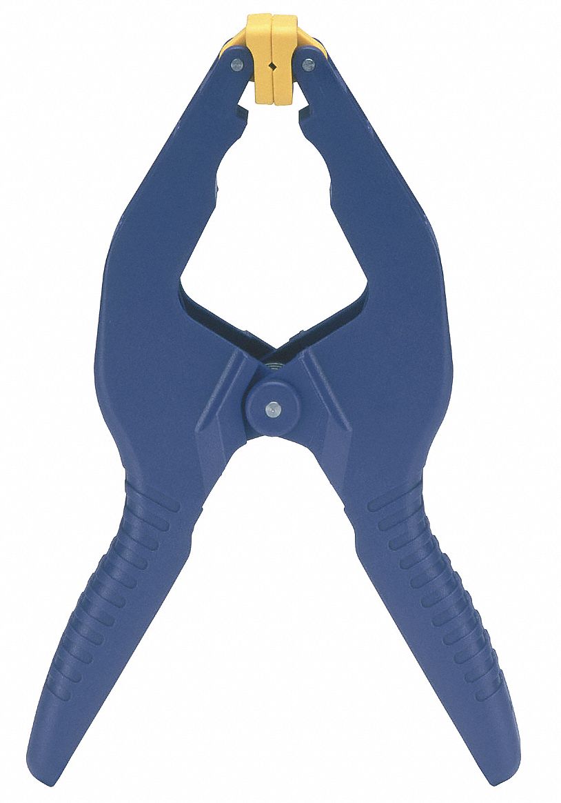 Spring Clamp: 3 in Max. Jaw Opening (In.), 8 5/8 in Lg (In.), Plastic Resin