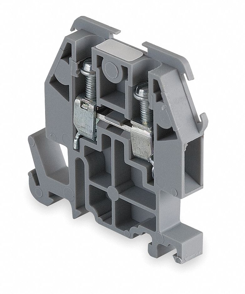 TERMINAL BLOCK, SCREW CLAMP, 30 A CURRENT, SOLDERLESS BOX LUG, GREY