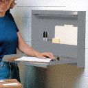 Wall Mounted Desk, 20x13-1/2x3-3/8In, Gray