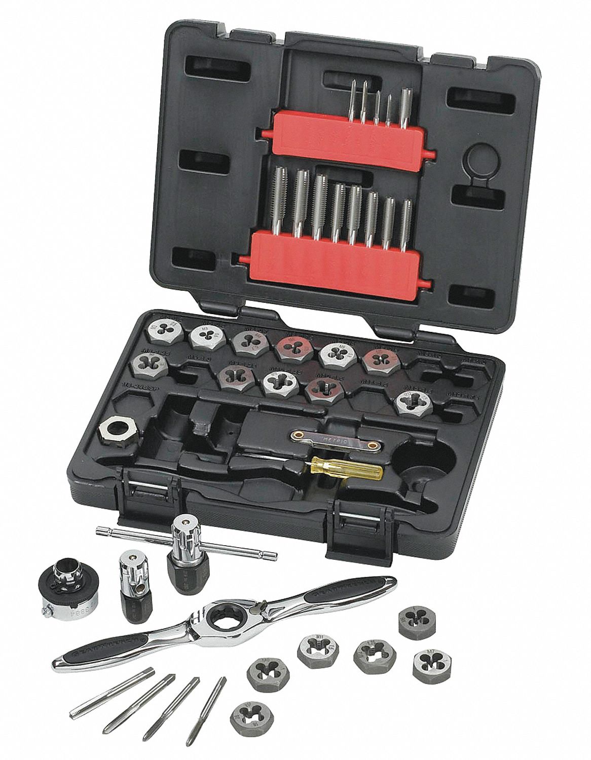Details about  / High Speed Metric Size Steel Tap And Die Set 40-Piece