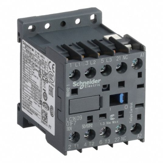 SCHNEIDER, Non-Reversing, 3 Poles, Miniature IEC Magnetic Contactor ...