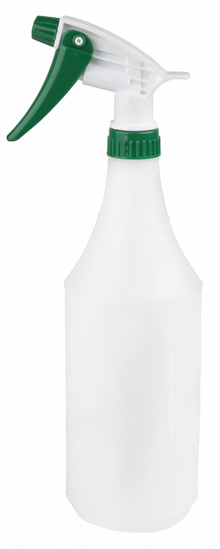 APPROVED VENDOR Trigger Spray Bottle: 32 oz Container Capacity,  Mist/Stream, White, Green, 3 PK