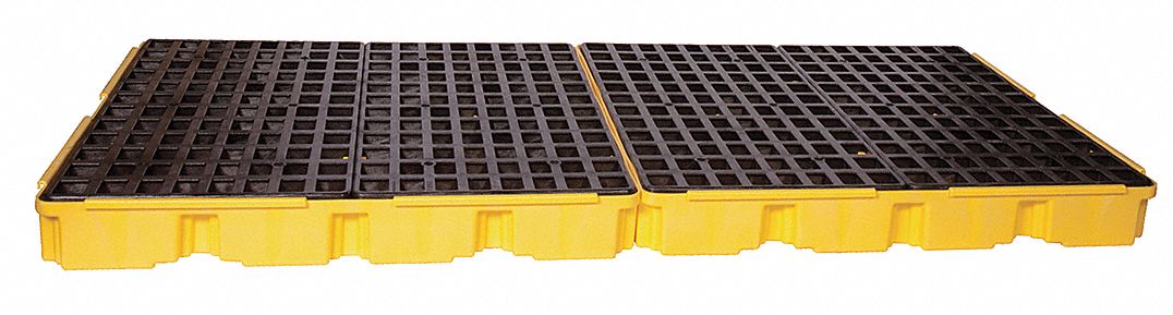 DRUM SPILL CONTAINMENT PALLET, FOR 8 DRUMS, 121 GAL CAPACITY, 10,000 LB LOAD CAPACITY
