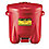 Red Polyethylene Oily Waste Can, 10 gal. Capacity, Foot Operated Self Closing Lid Type