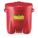 OILY WASTE CAN, 10 GAL, RED, PE, 18 IN H, 18 IN OD, FOOT OPERATED SELF CLOSING