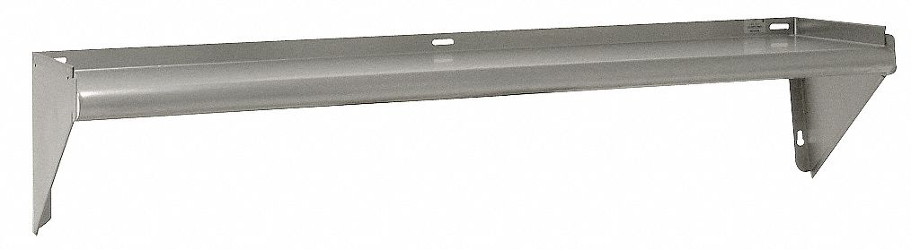 WALL SHELF, 24 IN X 11 IN X 9 IN, 11 IN X 11 IN, 150 LB LOAD CAPACITY, ALUMINUM, SATIN