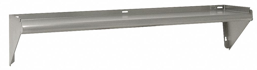 WALL SHELF, 48 IN X 11 IN X 9 IN, 11 IN X 11 IN, 300 LB LOAD CAPACITY, ALUMINUM, SATIN