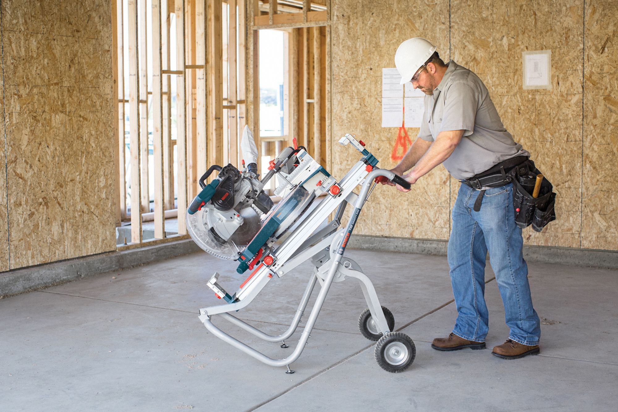 BOSCH GravityRise Miter Saw Stand with Wheels, 51 1/2 in, For Use With