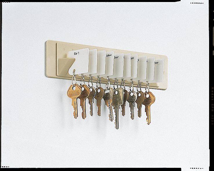 STEELMASTER Key Rack, 10 Keys, Plastic, Sand 3KNG13KNG1 Grainger