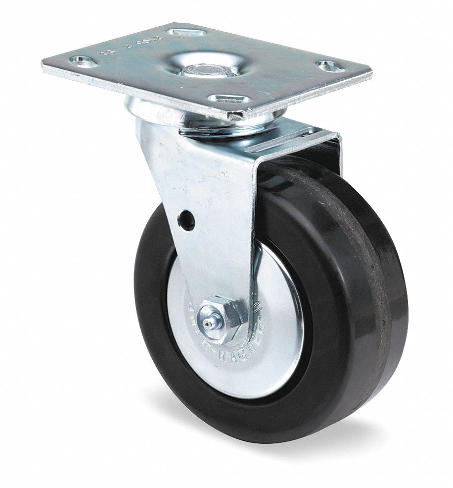 Plate Caster, Swivel, Phenolic, 600 lb, 4 in Wheel Dia. - Grainger