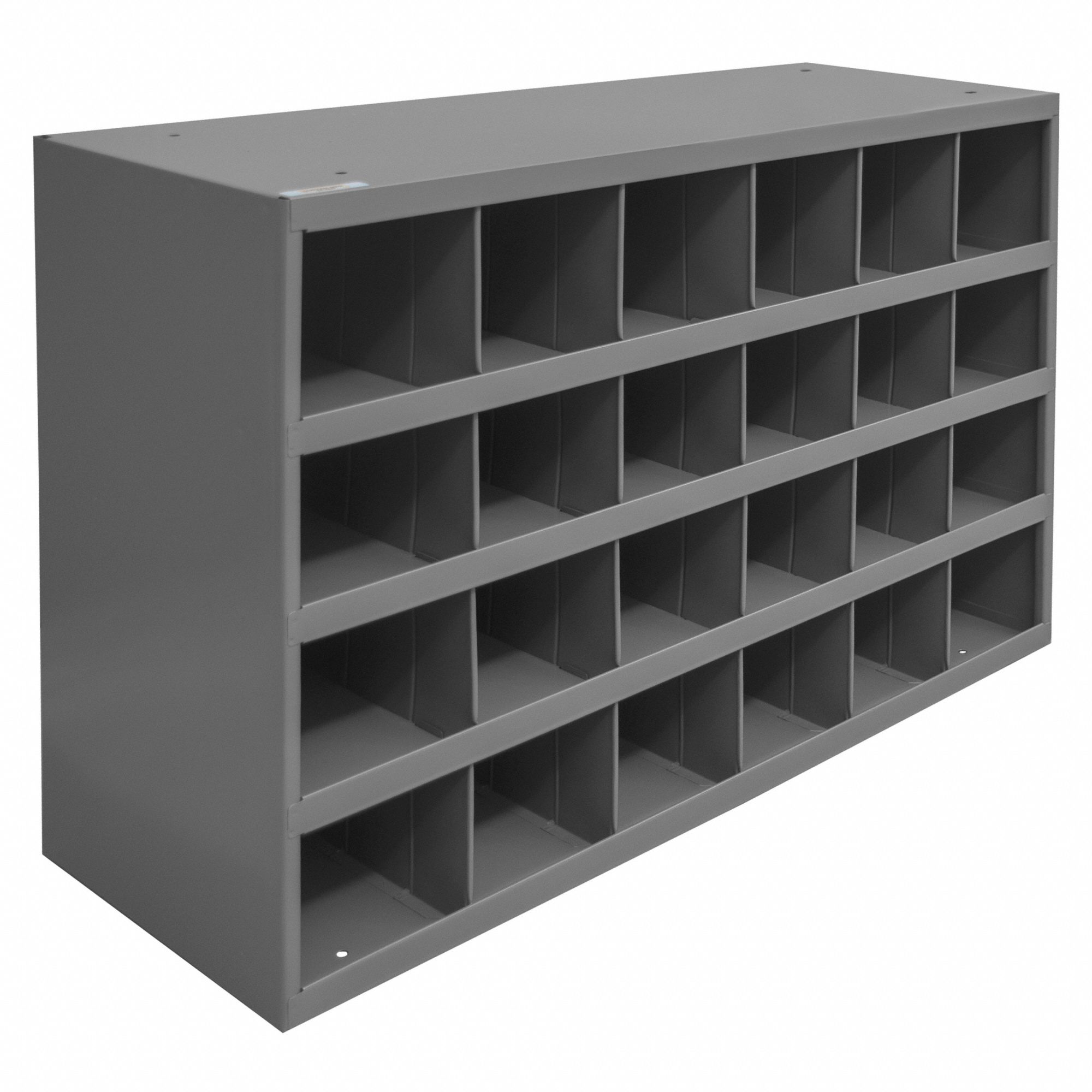 Durham 36 Inch Wide Small Parts Storage with 112 Steel Pigeon Hole Bins