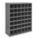 PIGEONHOLE BIN UNIT, 34 IN X 12 IN X 42 IN, 42 COMPARTMENTS, GREY, STEEL, POWDER COATED