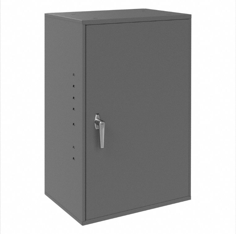 Wall Cabinet: 20 in x 14 1/4 in x 32 3/4 in, Solid, 2 Adj Shelves, Swing Handle & Keyed