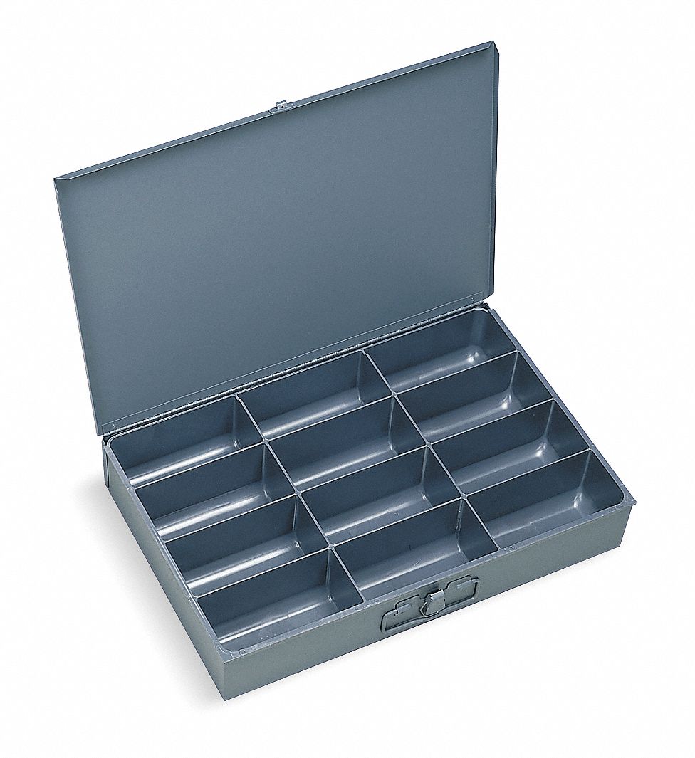 COMPARTMENT DRAWER, 18⅜ IN X 12½ IN X 3⅛ IN, 3 1/16 IN X 5 13/16 IN X 2 15/16 IN, GREY