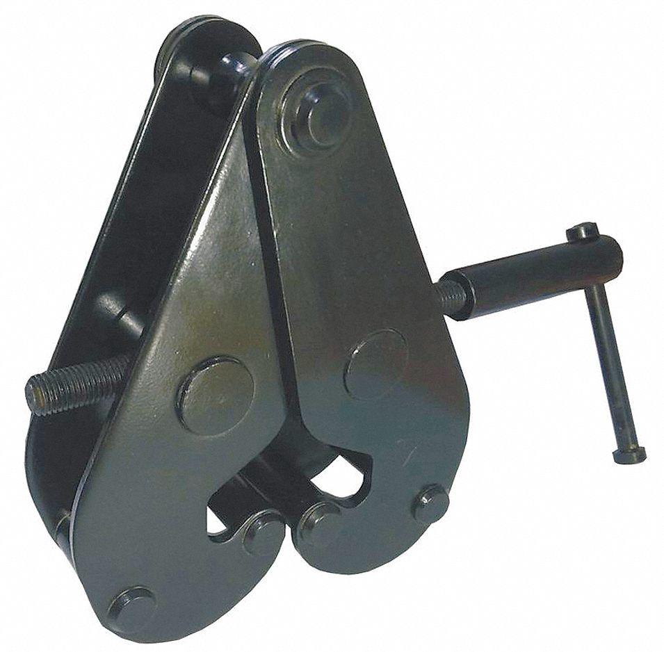Beam Lifting Clamp: Beam Flange Clamp, Steel, 10 1/4 in Max Jaw Opening, 2 7/8 in Overall Dp