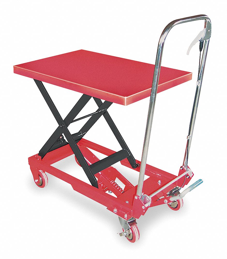 DAYTON Scissor Lift Cart, Fixed, 400 lb., Platform Width 17 5/8", Platform Length 27 1/2"   Scissor Lift Carts   3KR46|3KR46